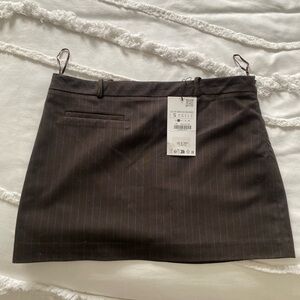 Zara Black Pinstripe Mini Skirt